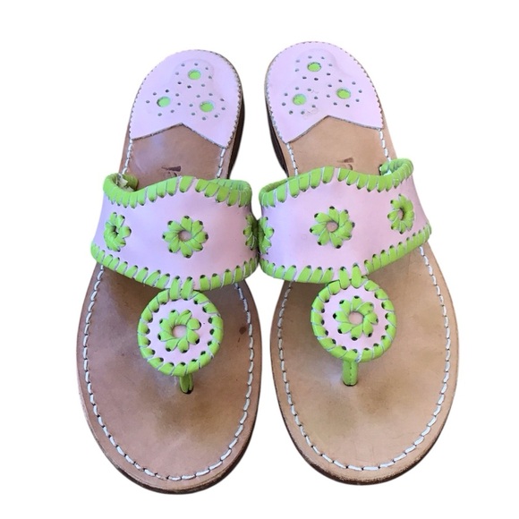 Jack Roger’s Pink Green Leather Sandals - Picture 5 of 13